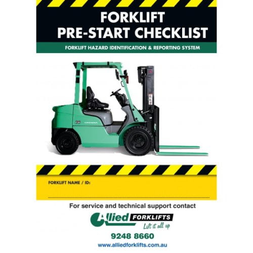 Forklift Pre-start Checklist Book (52 Pages) – A Must For All Forklift 