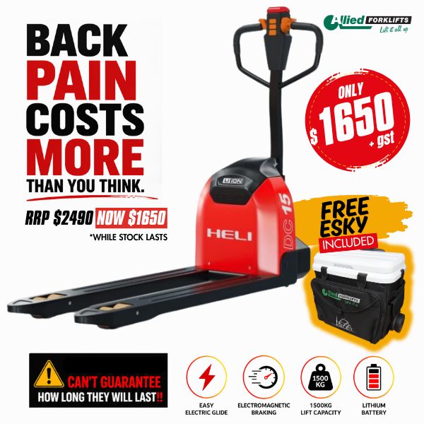 Heli 1500kg lithium battery pallet truck Gen III  * Pick up from store only