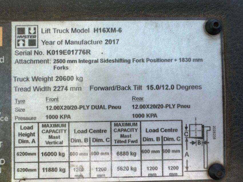 Hyster 16,000kg diesel forklift - Image 4