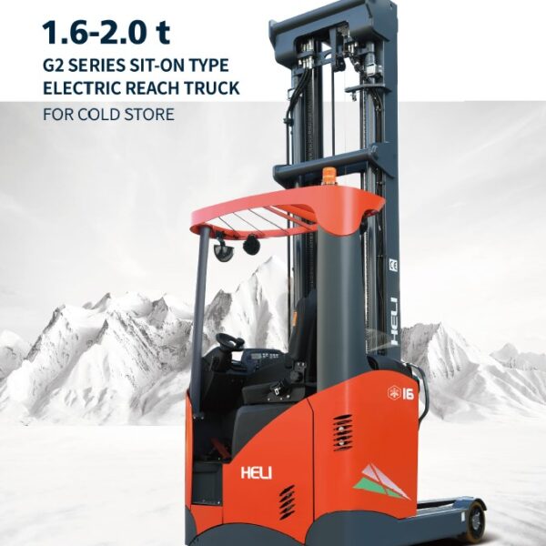 Heli G2 1600kg to 2000kg Cold Store Range of Sit-Down Lead Acid Battery Reach Trucks