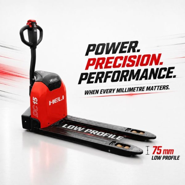 HELI 75mm low profile pallet jack with 550 x 1150mm forks